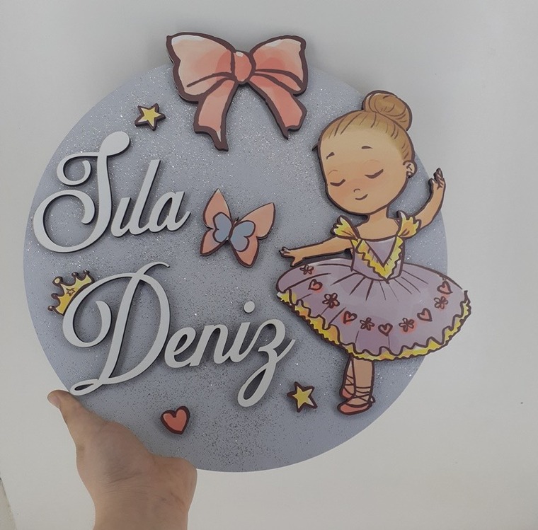 Balerinli Ahşap Kapı / Duvar Süsü