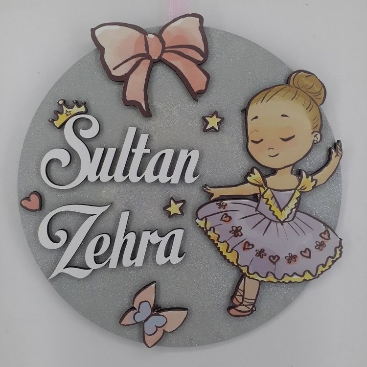 Balerinli Ahşap Kapı / Duvar Süsü