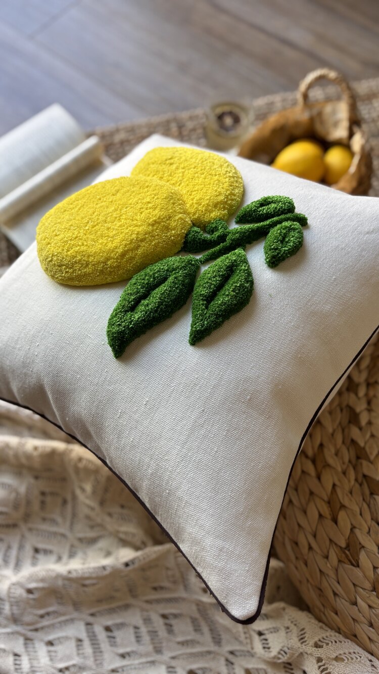 Limon Bahçesi Kırlent Kılıfı