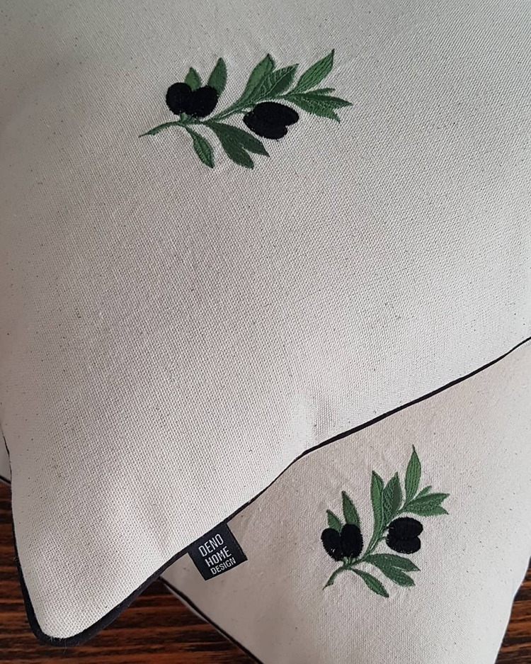 İkili Zeytin Dalı Kırlent Kılıfı 