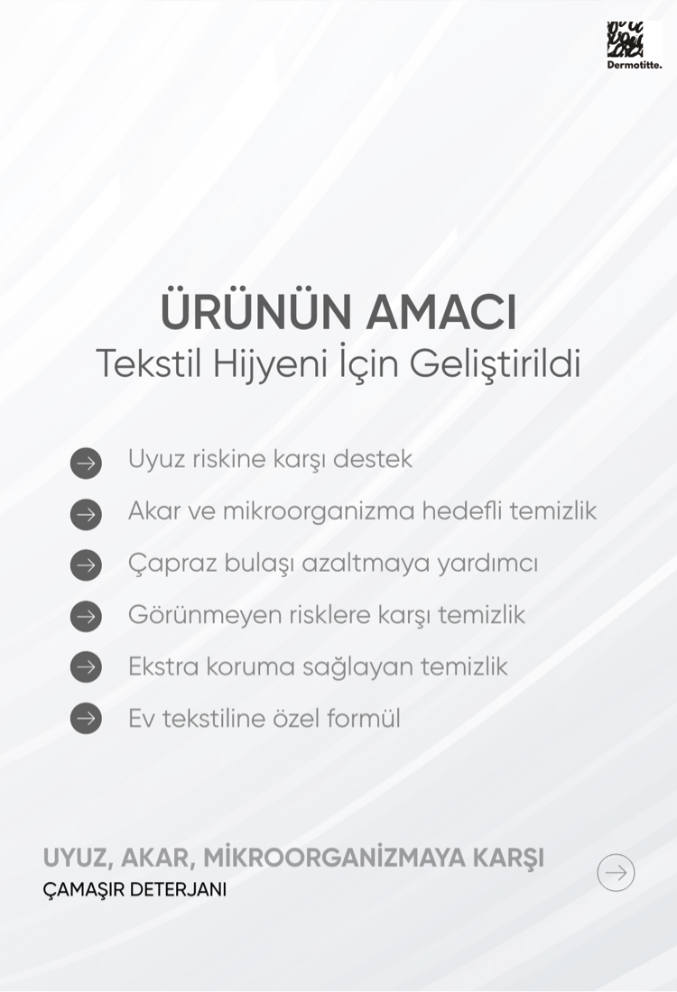 Dermotitte. Uyuz ve Akar Karşıtı Enzimatik Tekstil Deterjanı |