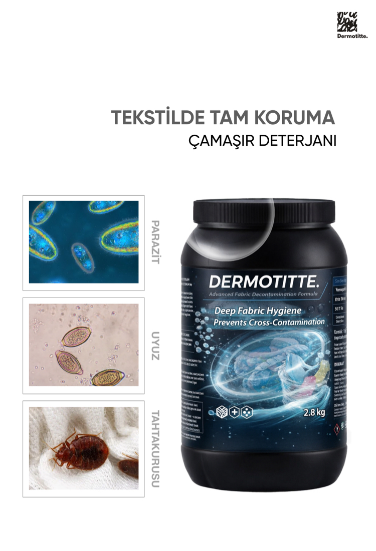 Dermotitte. Uyuz ve Akar Karşıtı Enzimatik Tekstil Deterjanı |