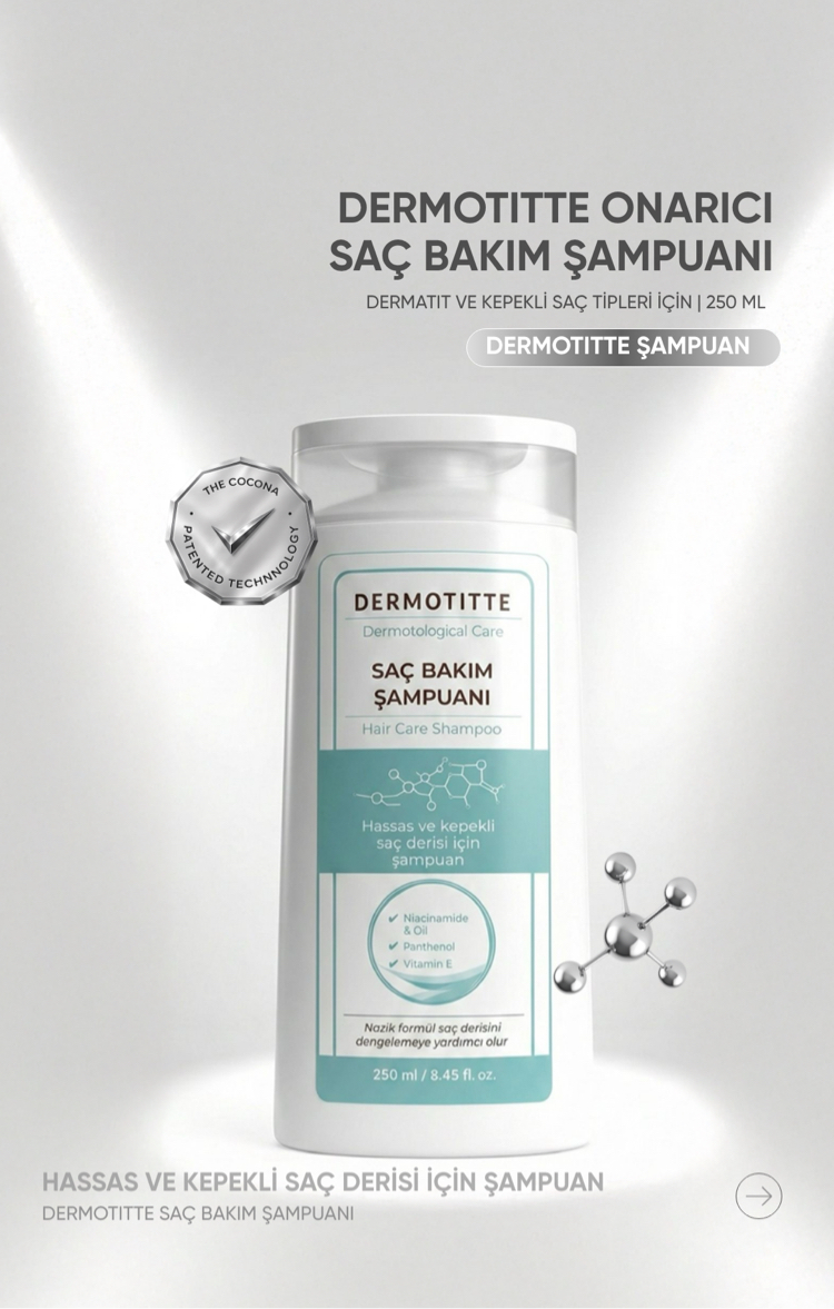 Dermotitte Onaricı Saç Bakım Şampuanı | Dermatit ve Eğilimli Saç tipleri Için | 250 ml