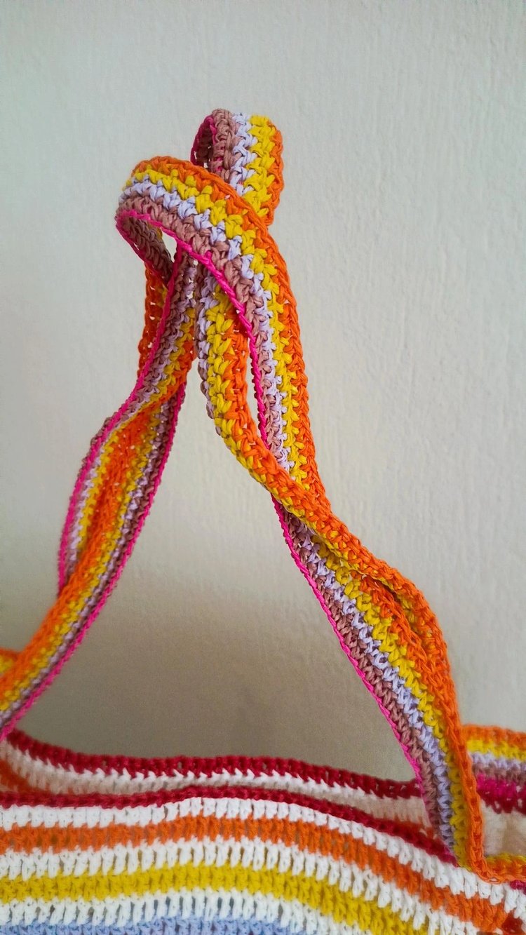 Multi color beach bag