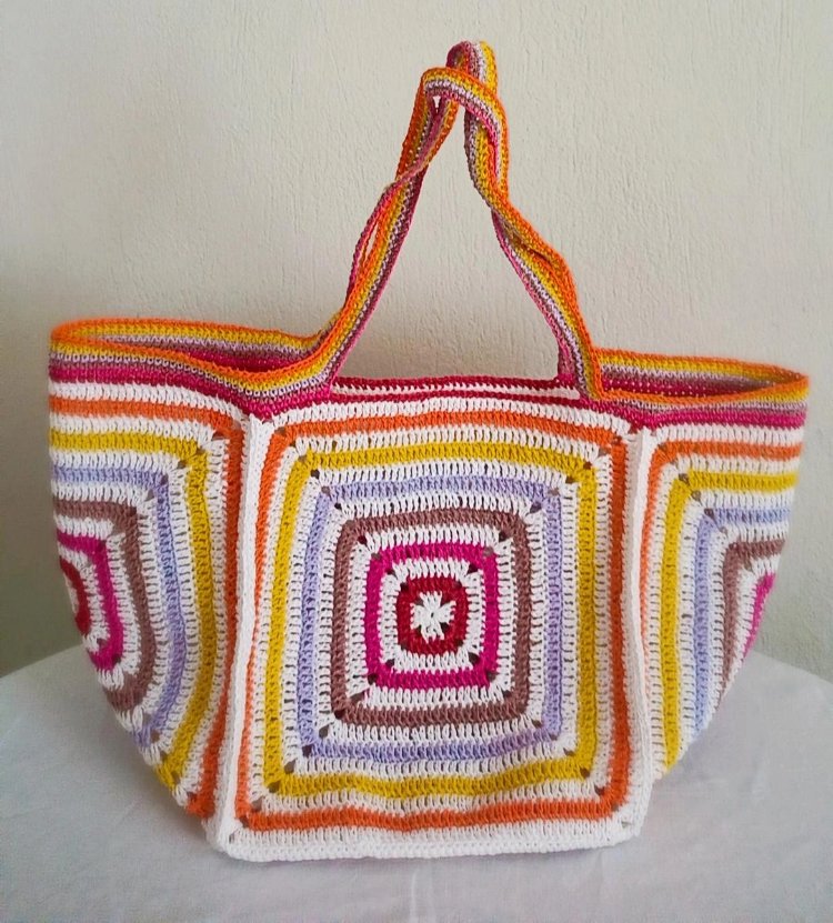 Multi color beach bag