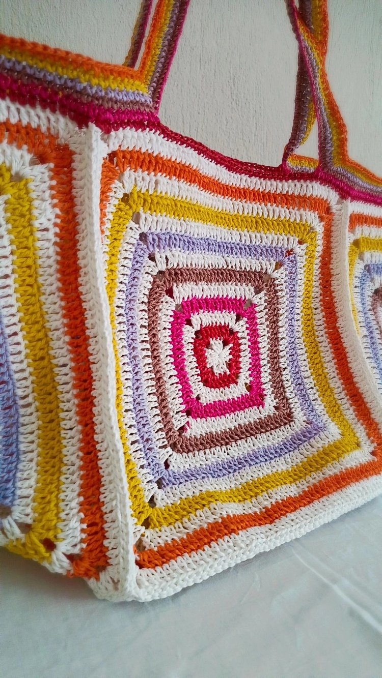 Multi color beach bag