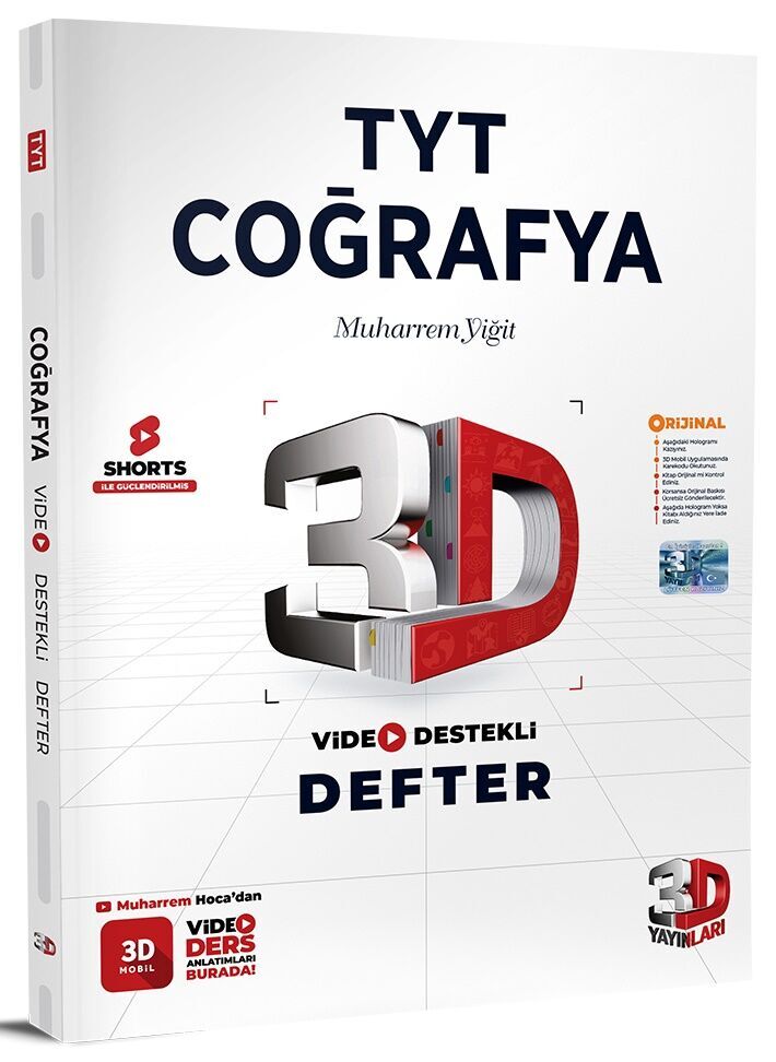 3D YAYINLARI TYT COĞRAFYA VİDEO DESTEKLİ DEFTER