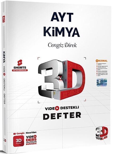 3D YAYINLARI AYT KİMYA VİDEO DESTEKLİ DEFTER