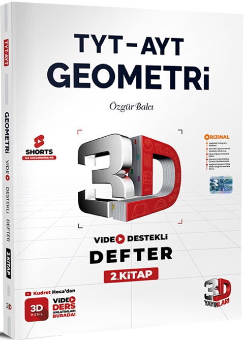 3D YAYINLARI TYT-AYT GEOMETRİ 2.KİTAP VİDEO DESTEKLİ DEFTER