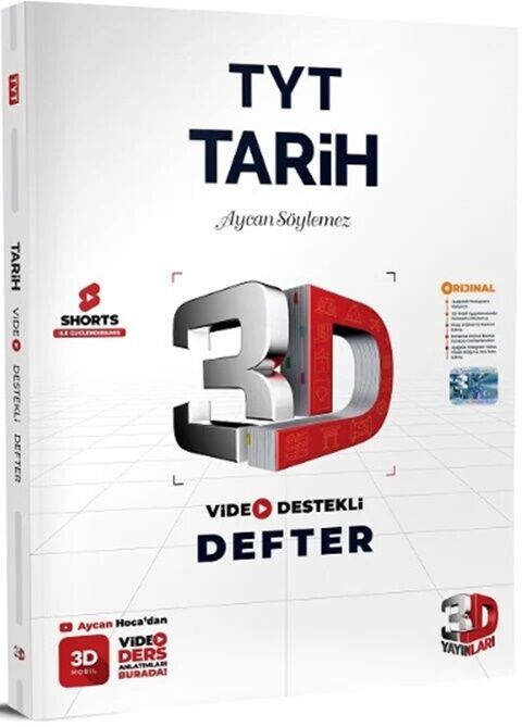3D YAYINLARI TYT TARİH VİDEO DESTEKLİ DEFTER