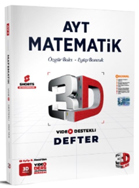 3D YAYINLARI AYT MATEMATİK VİDEO DESTEKLİ DEFTER