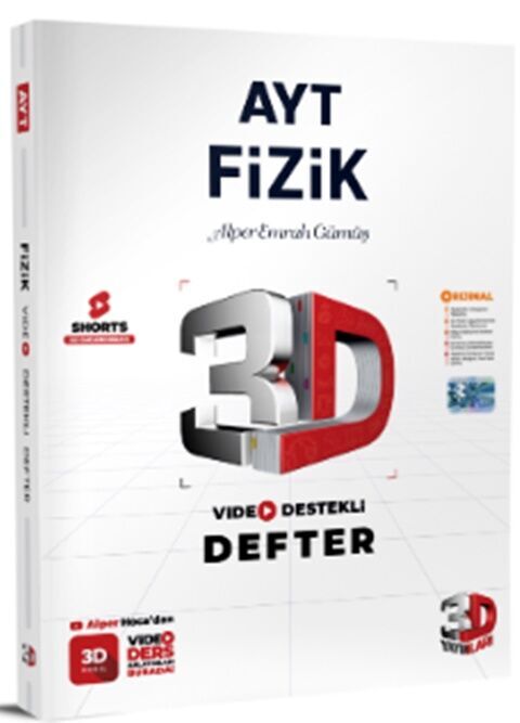 3D YAYINLARI AYT FİZİK VİDEO DESTEKLİ DEFTER