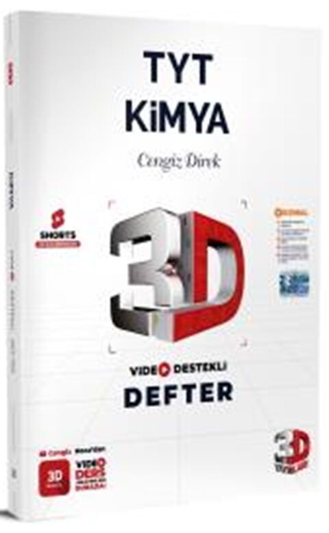 3D YAYINLARI TYT KİMYA VİDEO DESTEKLİ DEFTER GÜNCEL BASKI