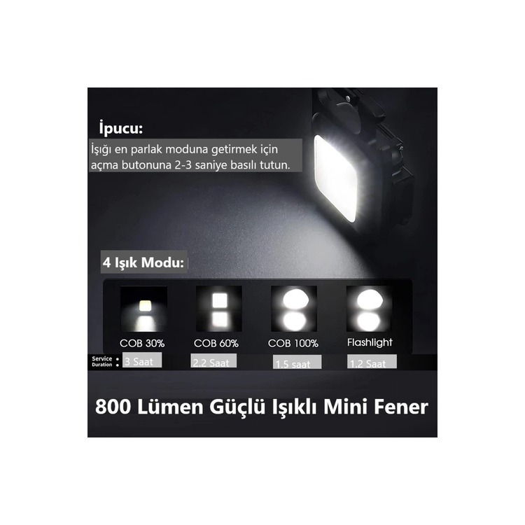 30 Cob LED Mini Anahtarlık Fener