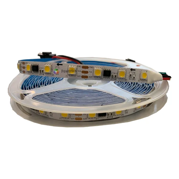 12 Volt Tek Renk Piksel Şerit Led 5050 Çip 60 Led (5 Metre) Beyaz)