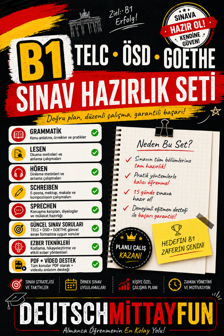 B1 TELC • ÖSD • GOETHE Sınav Hazırlık Seti