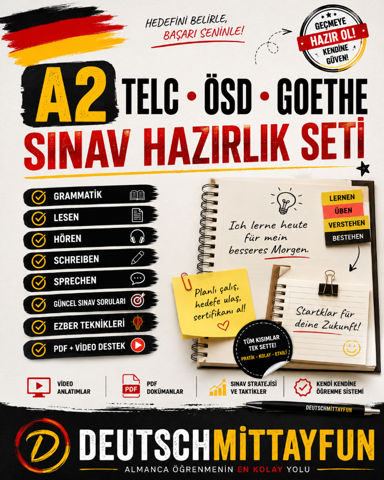 A2 TELC • ÖSD • GOETHE Sınav Hazırlık Seti