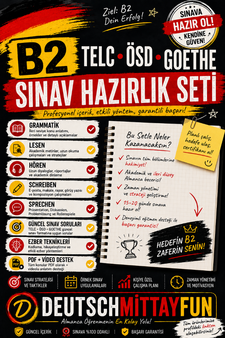 B2 TELC • ÖSD • GOETHE Sınav Hazırlık Seti