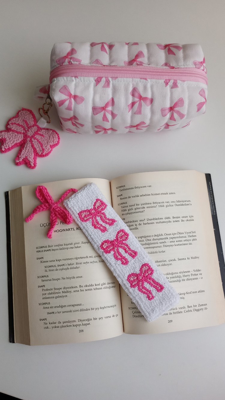 fiyonk desenli Kalemlik ve kitap ayracı