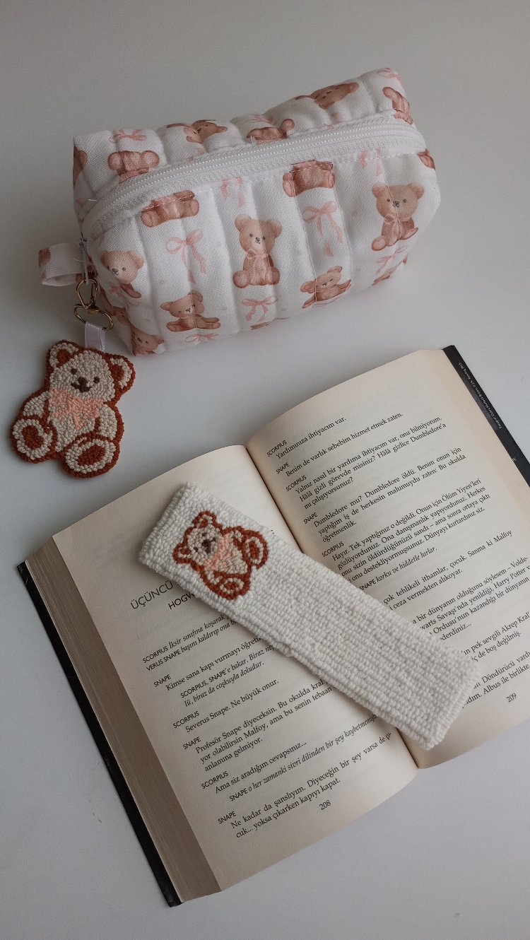 kapitone kalemlik ve punch kitap ayracı