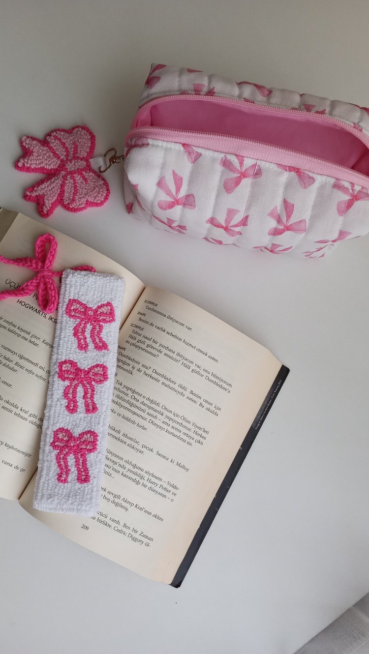 fiyonk desenli Kalemlik ve kitap ayracı