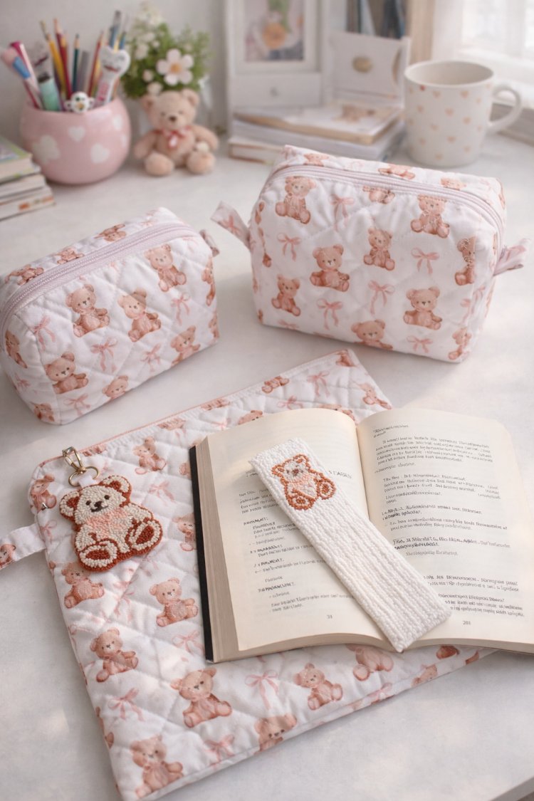 ayıcık desenli düzenleyici set