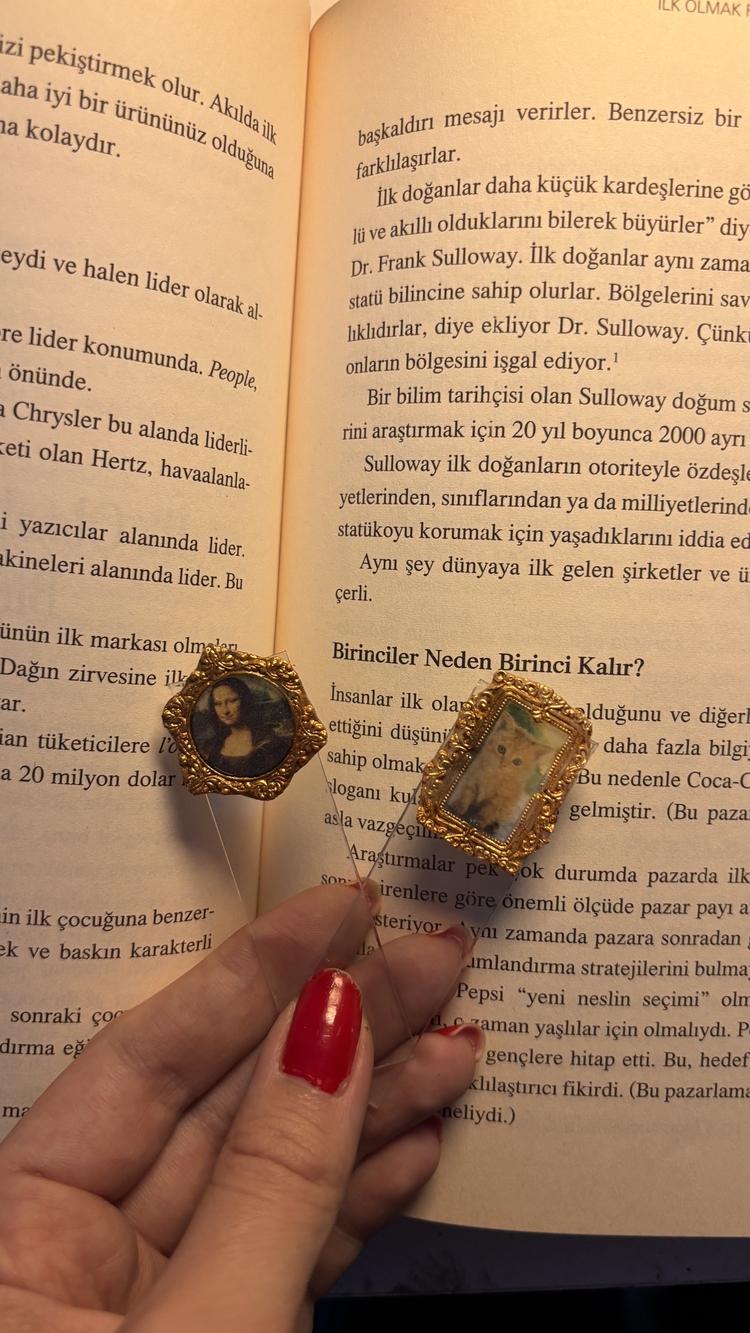 Şeffaf Kitap Ayracı Kişiye Özel Fotoğraflı Minyatür Çerçeveli