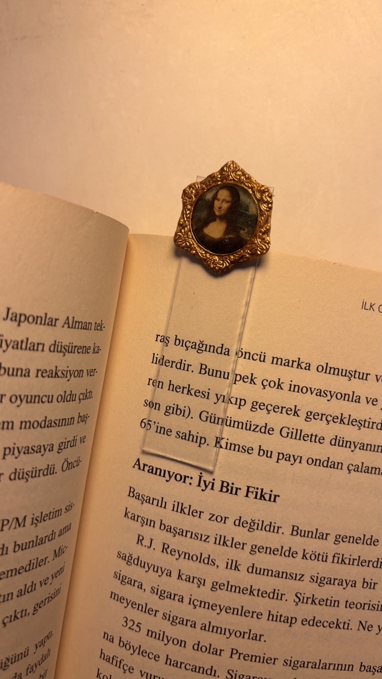 Şeffaf Kitap Ayracı Kişiye Özel Fotoğraflı Minyatür Çerçeveli
