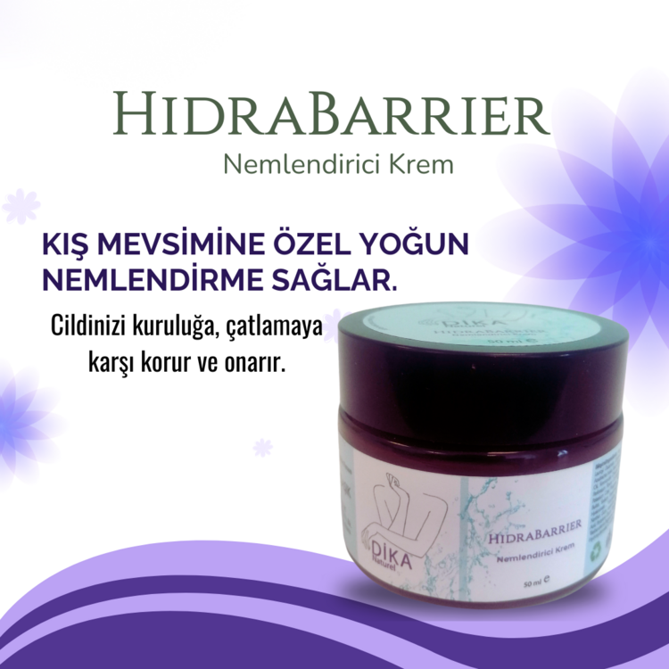 Dika Naturel Hidra Barrier Yoğun Nemlendirici Krem Doğal Içerikli Genel Kullanım 50 ml