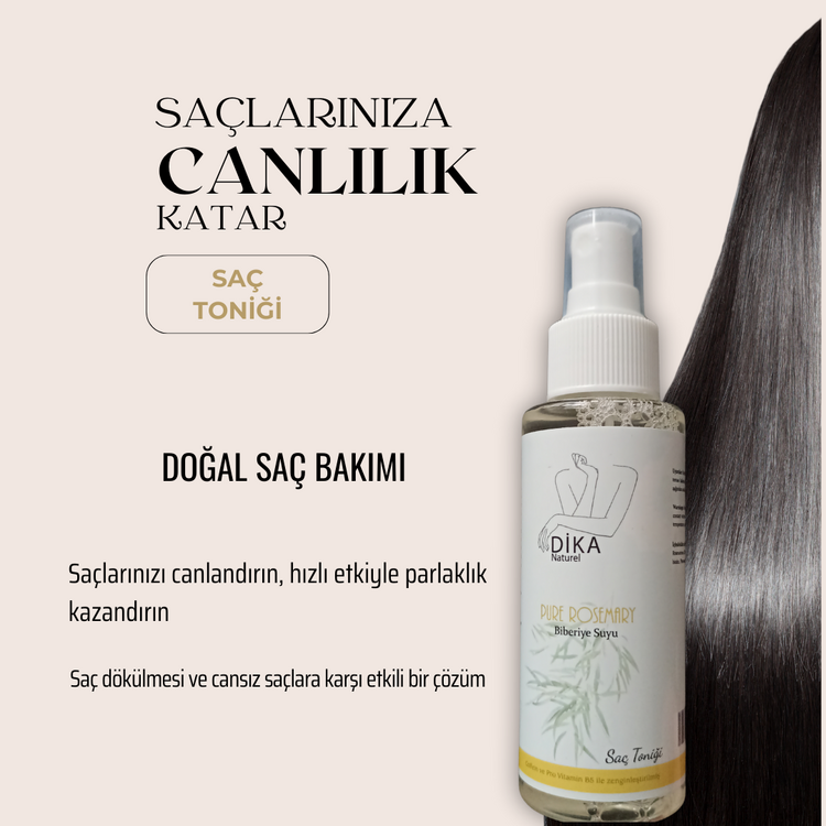 Dika Naturel Pure Rosemary %100 Doğal Saf Biberiye Suyu Saç Toniği 100 ml