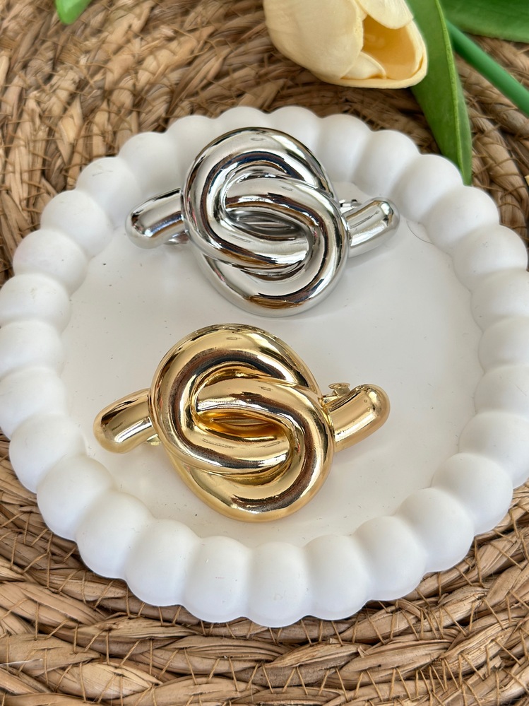 Silver Metal Otomaik Düğüm Toka