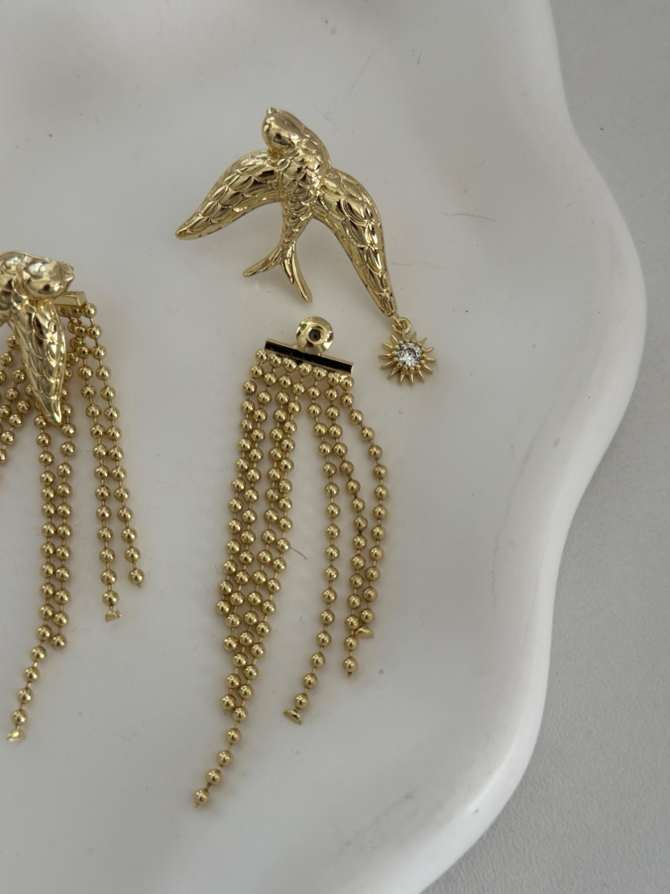 Vip 14K Kırlangıç Kuşu Küpe