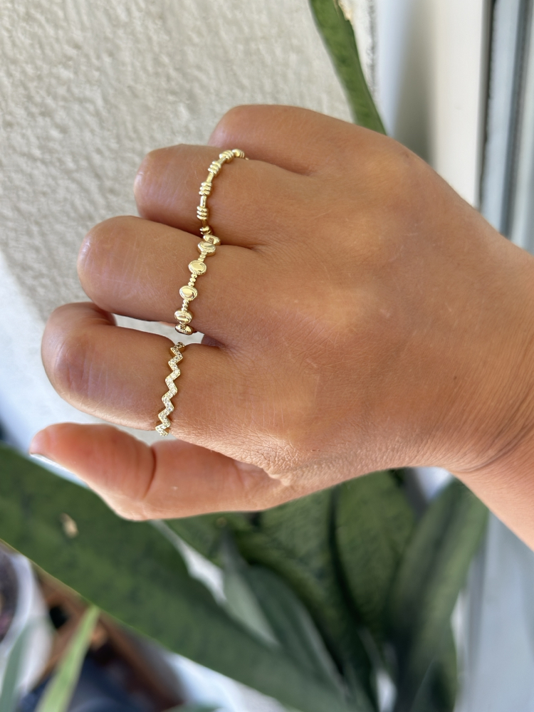 Vip 14K Şerit Kesimli Üçlü Set Yüzükler