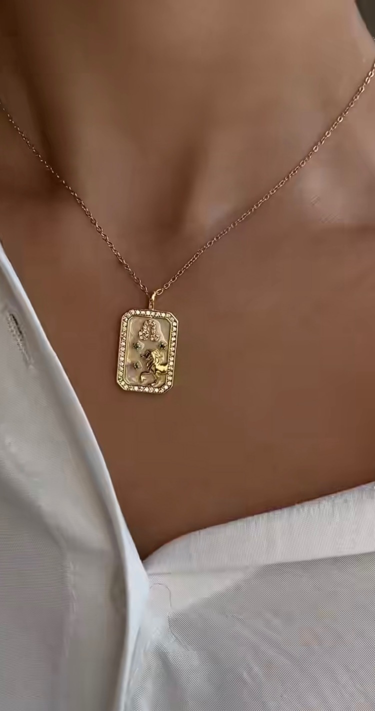 316L Çelik Burç Kolye (Aslan)