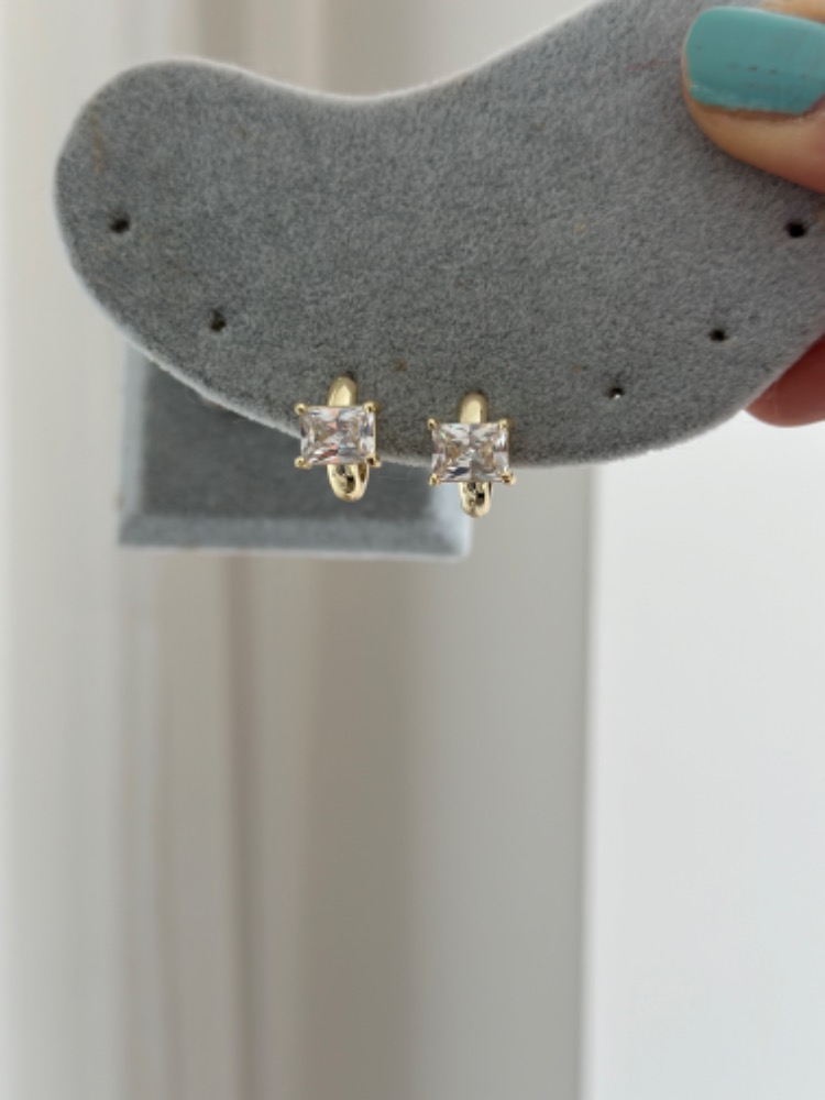 Vip 14K Diamond Serisi Baget Taşlı Halka Küpe