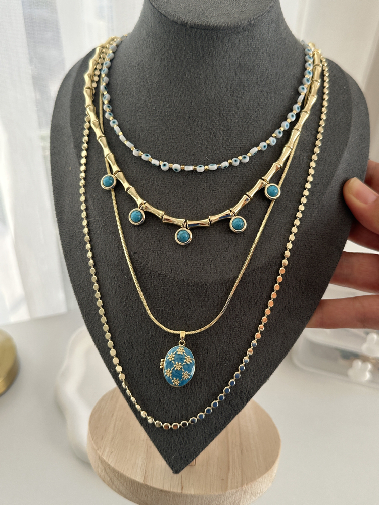 Altın Kaplama 14K Kapaklı Kolye Set