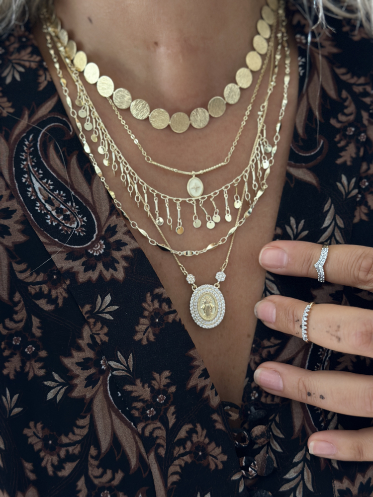 Vip 14K Pul Detaylı Kolye Set