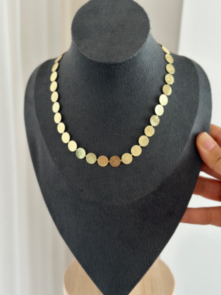 Vip 14K Tırklı Pul Kolye (Pul Büyüklüğü 1cm)