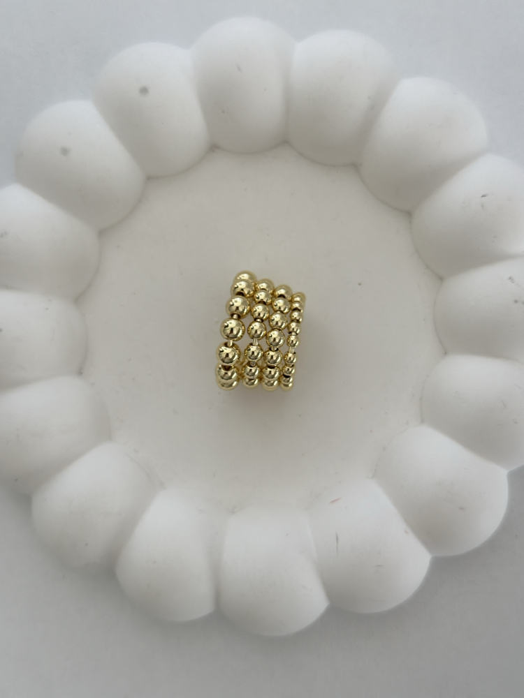 Vip 14K Dört Sıralı Topcuk Detay Kıkırdak Küpe