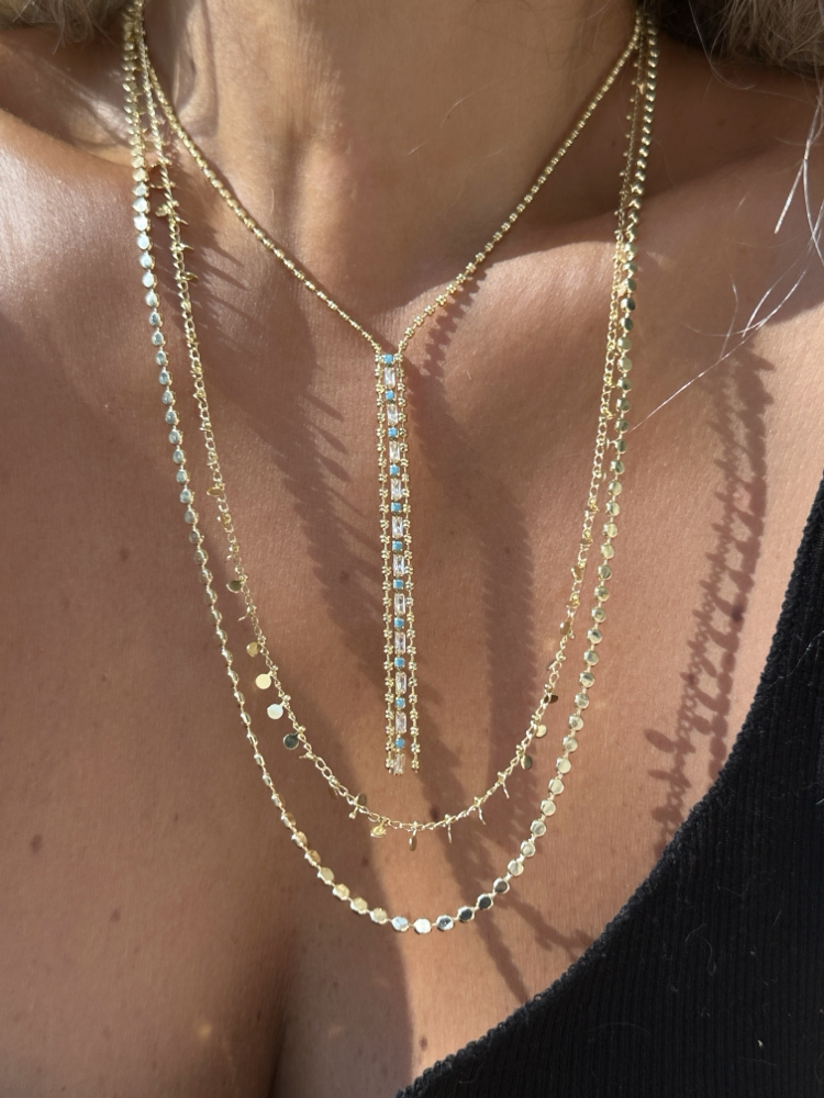 Vip 14K Zincir Detaylı Kolye Set