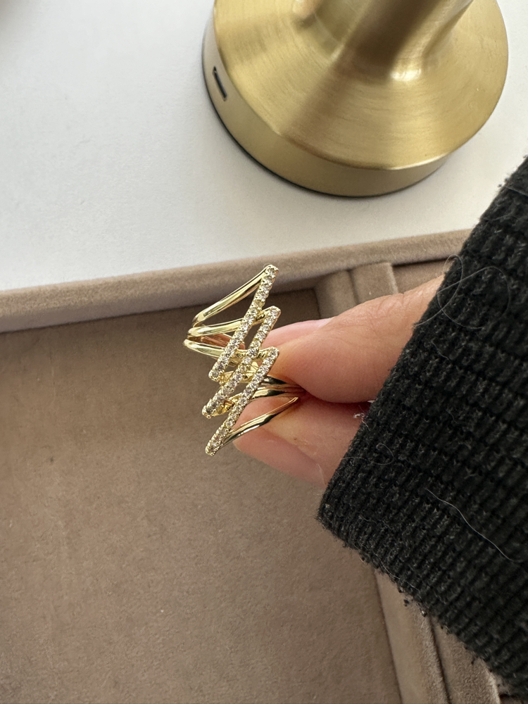 Vip 14K Zigzag Tasarım Yüzük