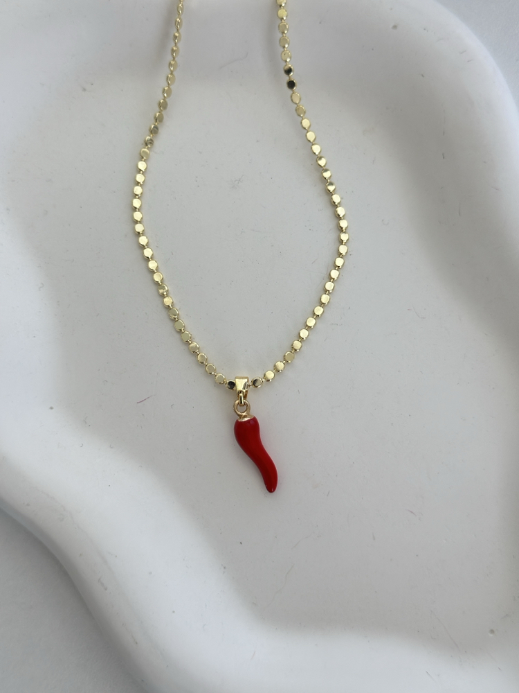 Altın Kaplama 14L Pul Zincirli Cornicello Kplye