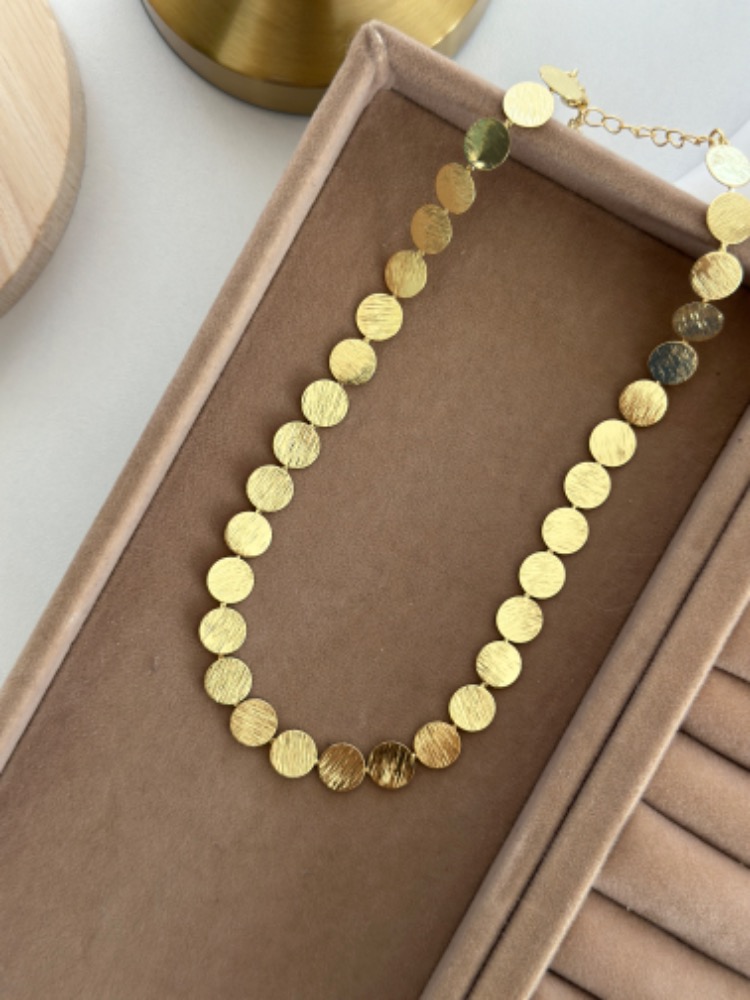 Vip 14K Tırklı Pul Kolye (Pul Büyüklüğü 1cm)