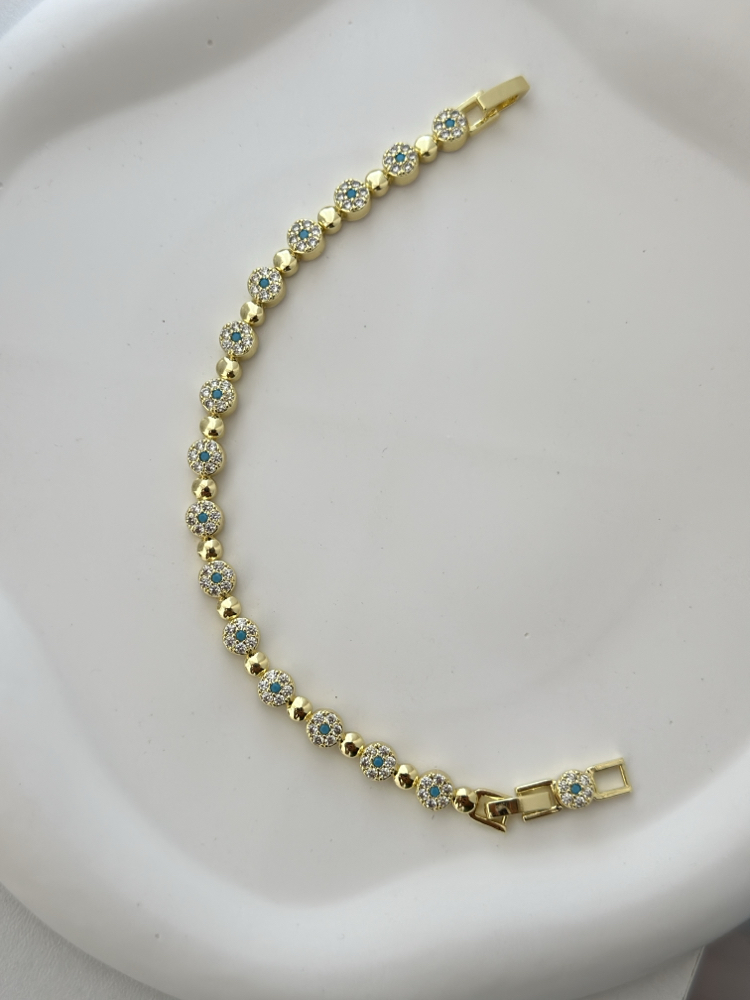 Vip 14K Yuvarlak Zirkon Taşlı Bileklik