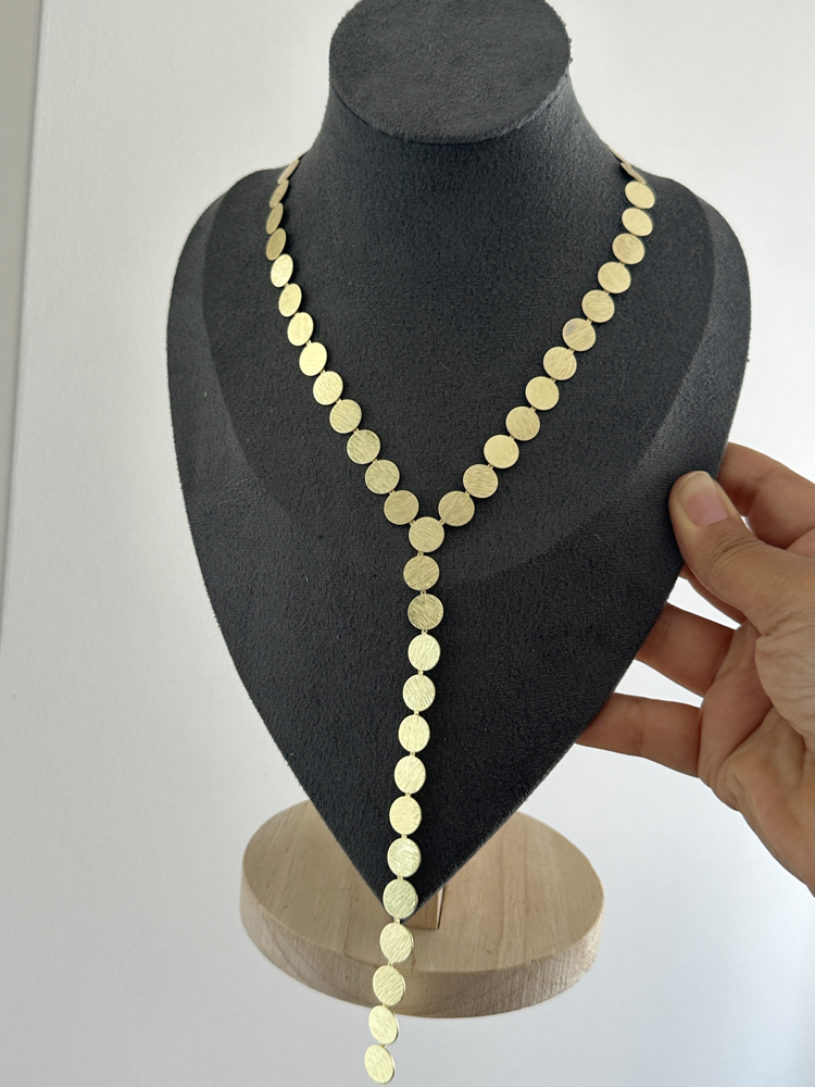 Vip 14K Mat Serisi İri Pullu Y Kolye