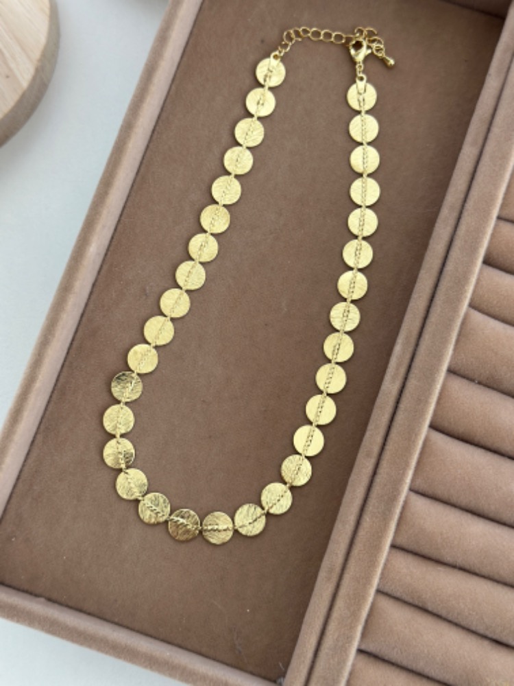 Vip 14K Tırklı Pul Kolye (Pul Büyüklüğü 1cm)