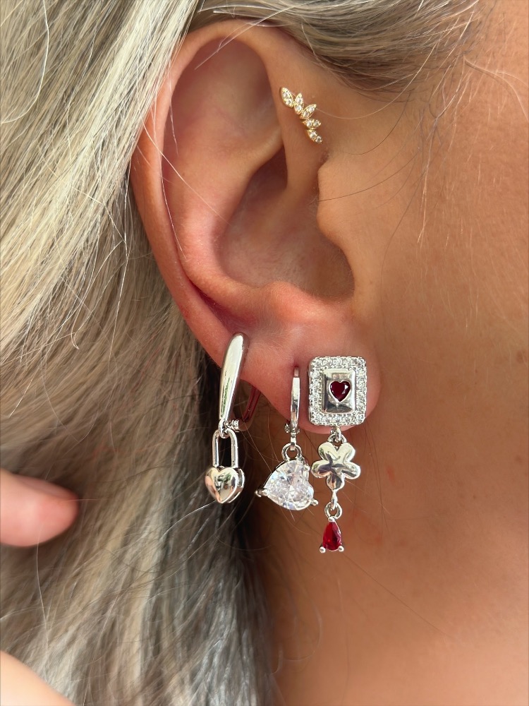 Vip 14K Üçlü Küpe Set