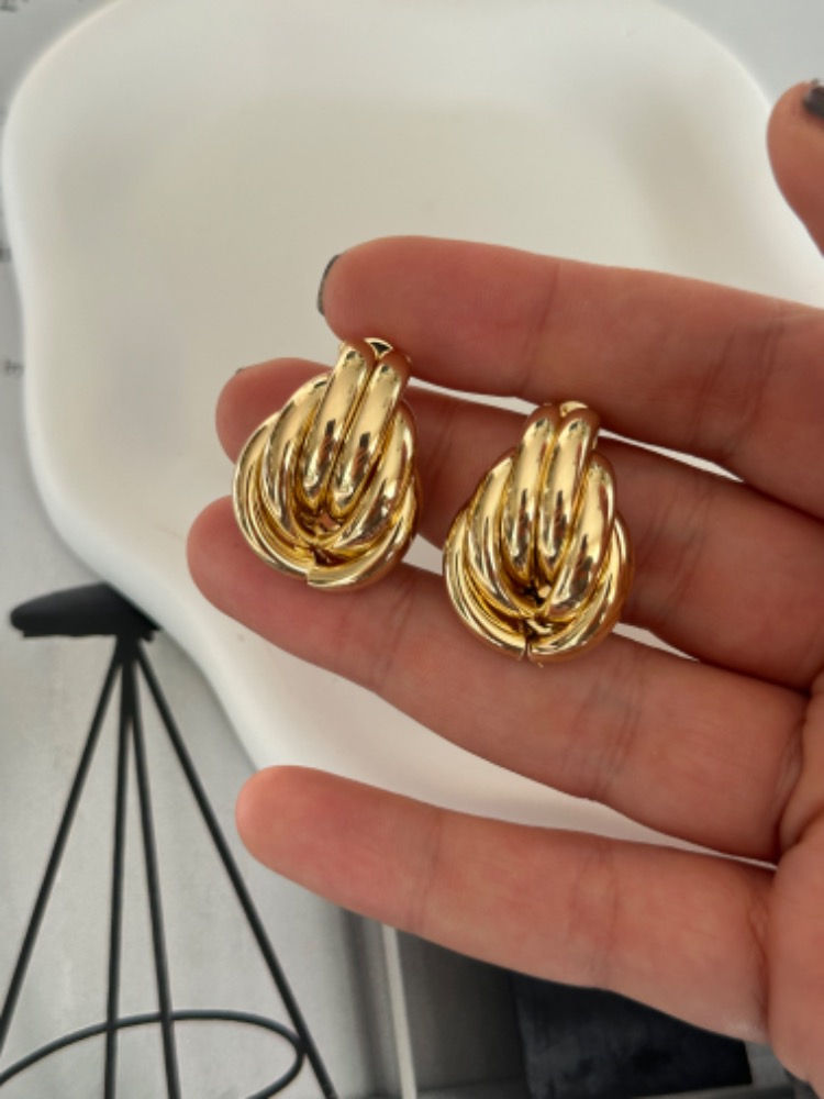 14K Altın Kaplama Sarmal Basic Küpe