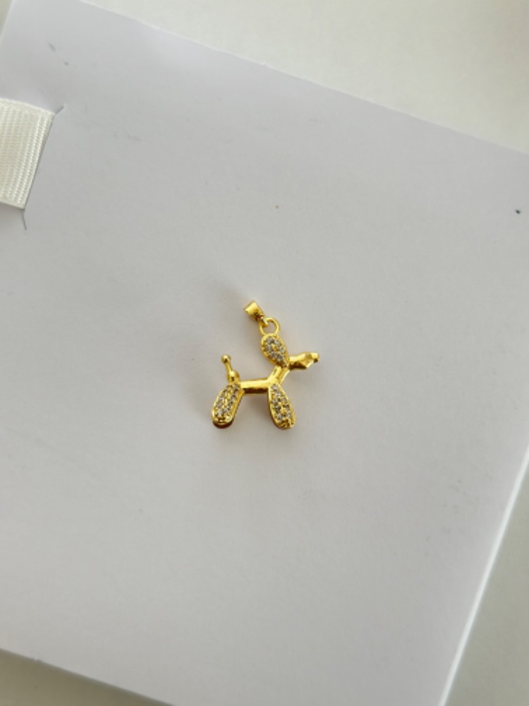 Altın Kaplama Balon Köpecik Charm