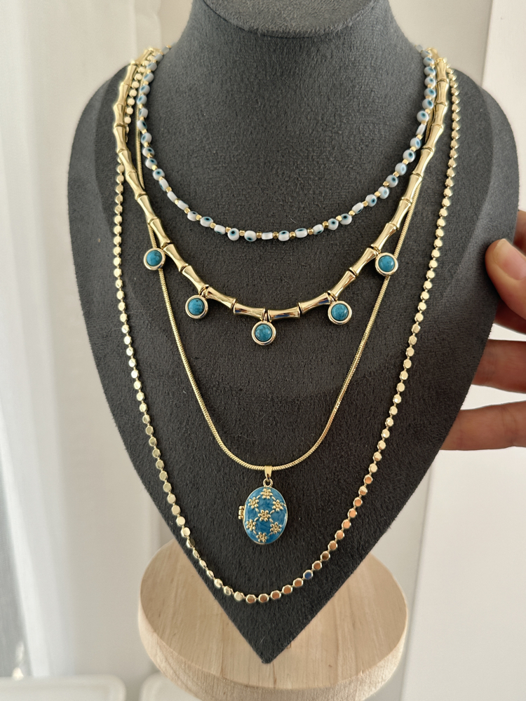 Altın Kaplama 14K Kapaklı Kolye Set